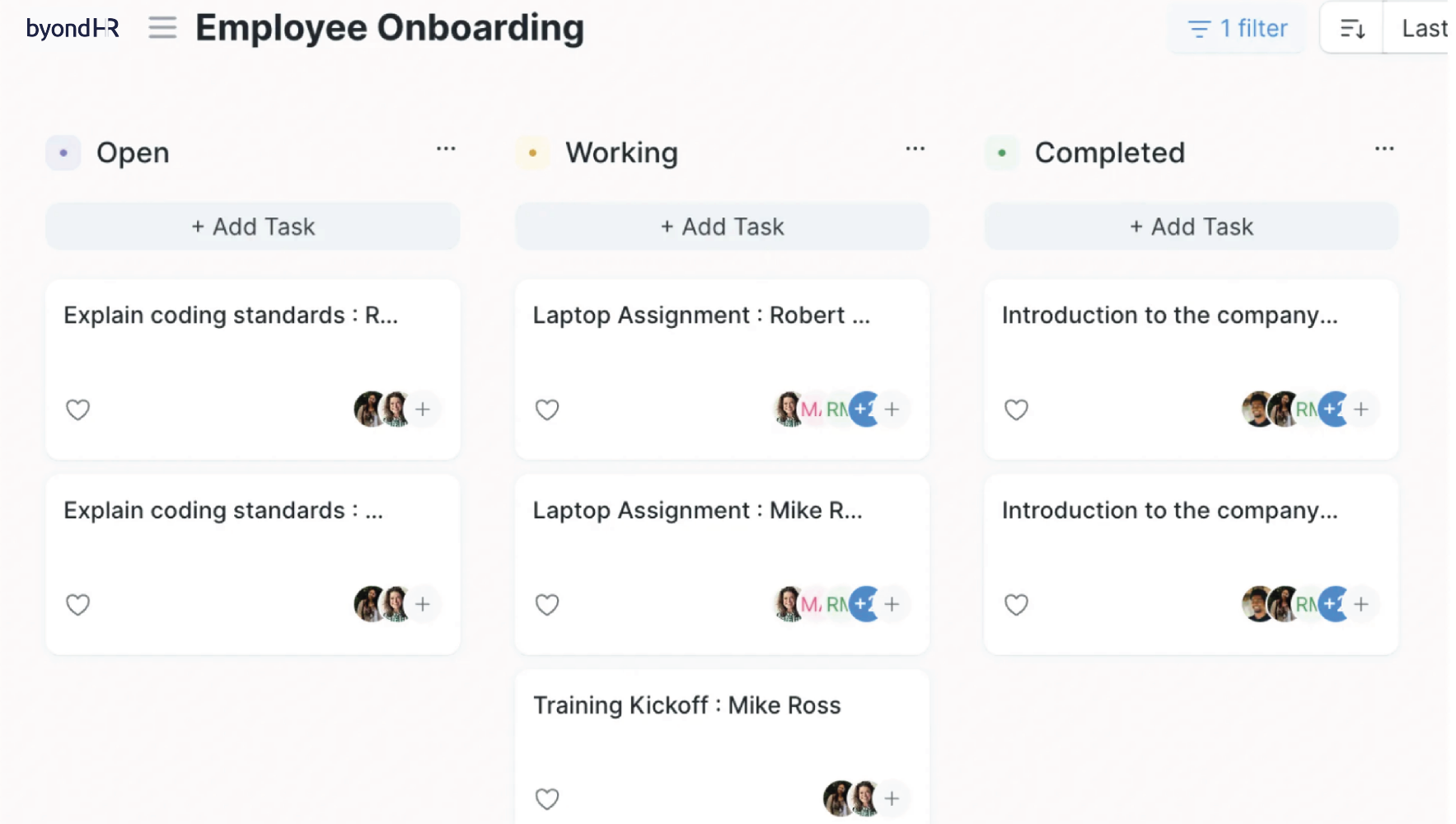 Screenshot of Employee Onboarding Feature.